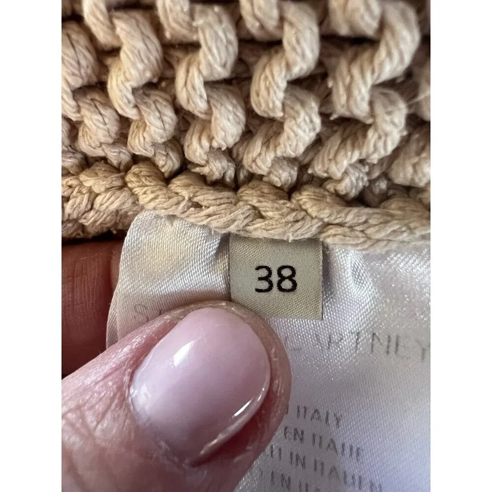 Stella McCartney pinkish tan fisherman chunky minimalist 100% silk sweater 38/M